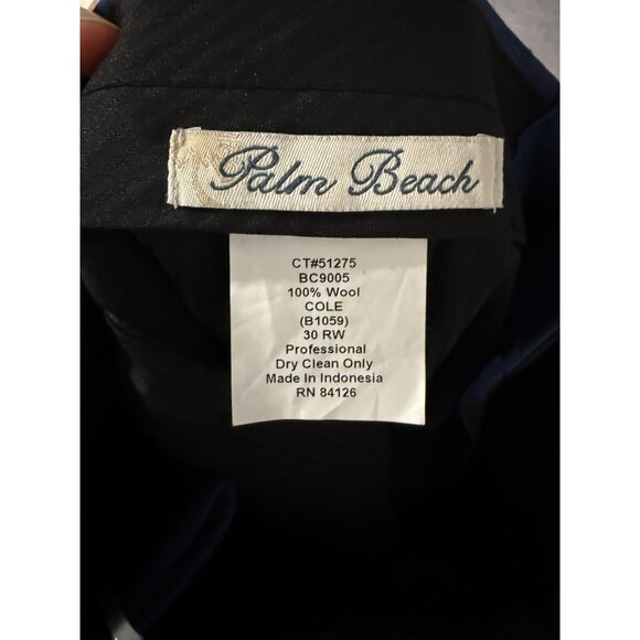 Palm Beach 1922 Mens Wool Dress Pants Navy 30RG - unhemmed - Picture 3 of 5